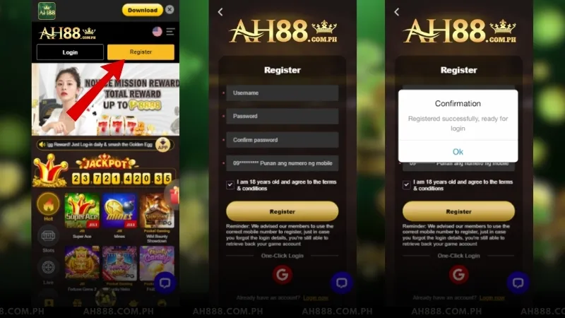 AH88 Register Form